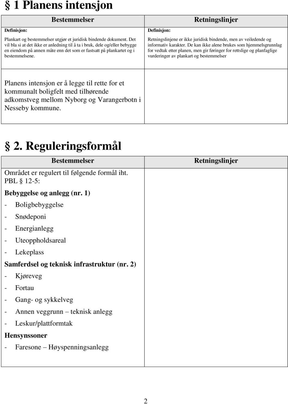 Definisjon: Retningslinjene er ikke juridisk bindende, men av veiledende og informativ karakter.