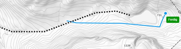 4.4. Rediger Linje-kartlag Velg hva du ønsker å gjøre Tegn ny linje, Last opp fra GPS eller Endre eller Slette. Benyttes til Digitalisere ei ny linje, uavhengig av andre linjer i samme kartlag.