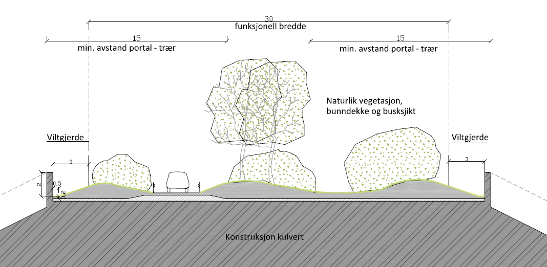 innebære en risiko for påkjørsel av mindre vilt, men hensynet til frie vandringsveger for disse artsgruppene bør veie tyngre.