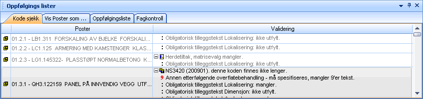 Deretter velg [ Oppsett Attributter] Redigering post-attributter For å velge attributt på posten, klikker du på ballongtipset (A på posten) Oppfølgings lister Oppfølgingslister finner du som eget