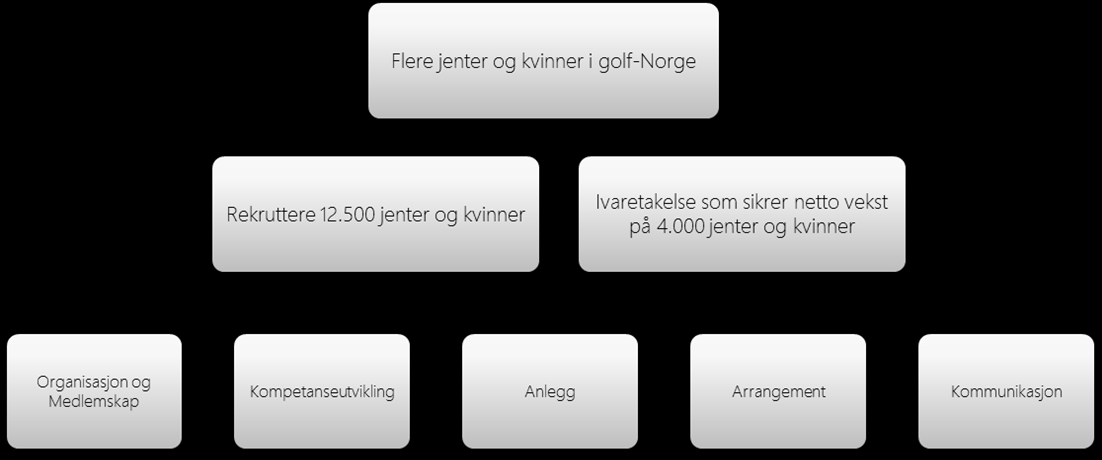 Støtteprosesser og virkemidler Jente- og kvinnefokuset må være tydelig fremme i alle diskusjoner og valg uansett område i golf-norge.