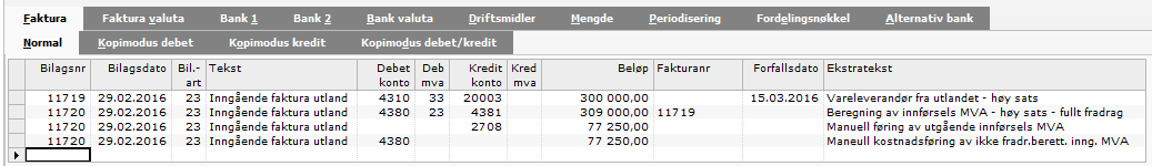 Avvikende bokføring av innførsels-mva for versjon 9.00 til 9.03 Versjon 9.0x støtter den nye MVA-loven, men det var først i versjon 9.10.