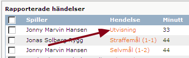 Utfør følgende Fremgangsmåte 10 Klikk Lagre (eller Tilbake hvis ingen endringer er gjort) 11 Klikk deg inn på én og én Utvisning som er delt ut 12 Huk av for Advarsel nr. 2 hvis utvisningen er pga.