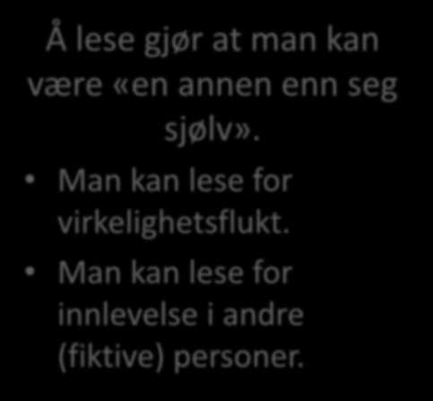 Aslak Sira Myhre «Hvorfor er det viktig å lese bøker» «Det er kjekt» Han er altså opptatt av lystlesing.