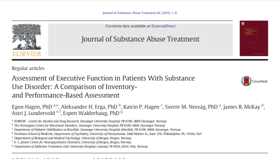 Conclusions: The BRIEF-A inventory was the most sensitive measure of eecutive function in patients with substance use disorder, followed by measures of cold eecutive function.