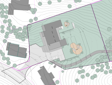 Beskrivelse av planforslaget Plandata Arealbruksformål i planen Sum grunnareal Utnytting planlagt bebyggelse Bolig (B1) Bolig (B2) Renovasjonsanlegg Gang- og sykkelveg Veg 1285 m² 40