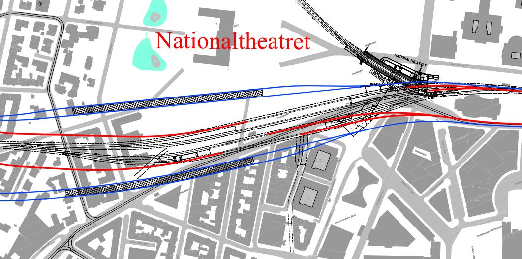 inngående regiontog. Dette gir fire spor til plattform for regiontog og to spor til plattform for lokaltog. Ny stasjon blir liggende sør for eksisterende stasjon.