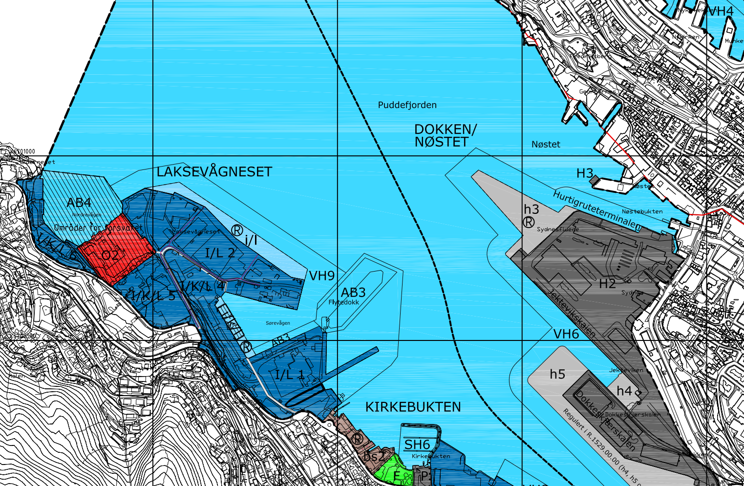 Bergen kommune. Byutvikling, klima og miljø Saksnr. 201212956/6 Figur 20: Utsnitt kommunedelplan Indre havn 3.