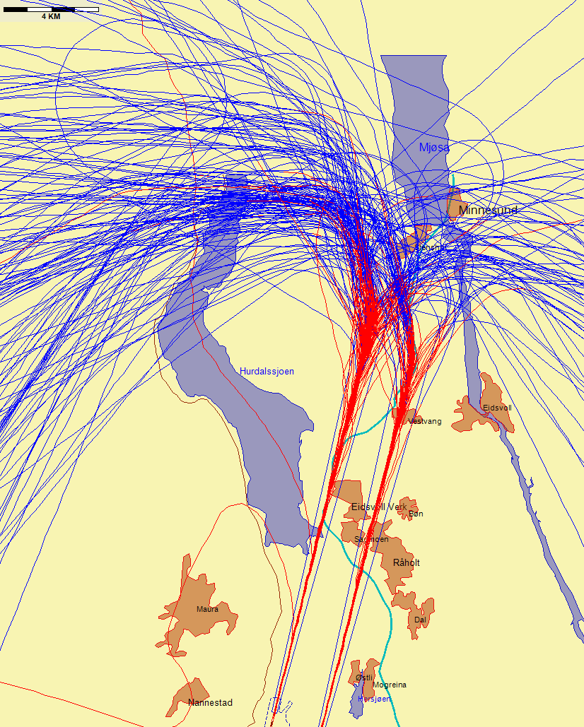 Jetflylandinger fra nord med sen tilslutning til ILS-glidebanen Figur 7.