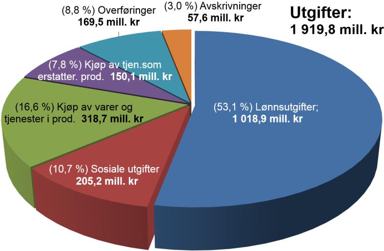 kr over budsjettet og en økning på 37,7 mill. kr fra 2014. Samlet rammetilskudd ble 686,6 mill. kr, inklusiv inntektsutjevning på 62,7 mill. kr. Dette er 13,6 mill.