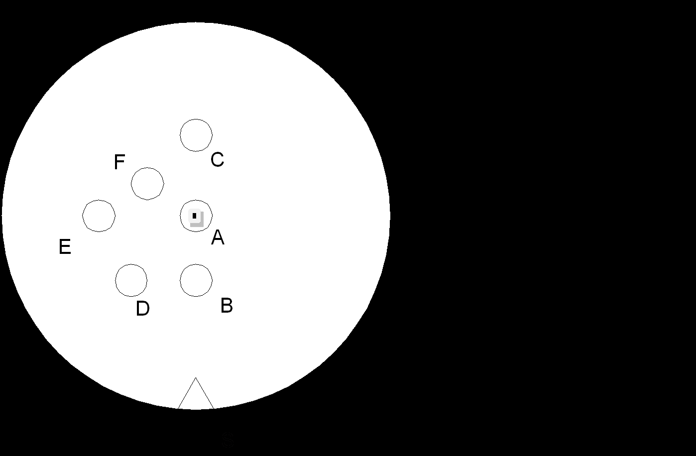 Å løpe rett fram vhja av Det løpes fra S til A,B, etc A er en synlig punktdetalj.