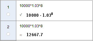 Rentefoten er 3 % per år. Hvor mye har beløpet vokst til dersom det står åtte år i banken?