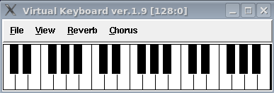 vkeyboard je mala virtualna MIDI klavijatura Pritiskanjem dirki na toj klavijaturi oponašamo postojanje druge MIDI klavijature pomoću koje sviramo sintetizovane zvukove radi provere kvaliteta