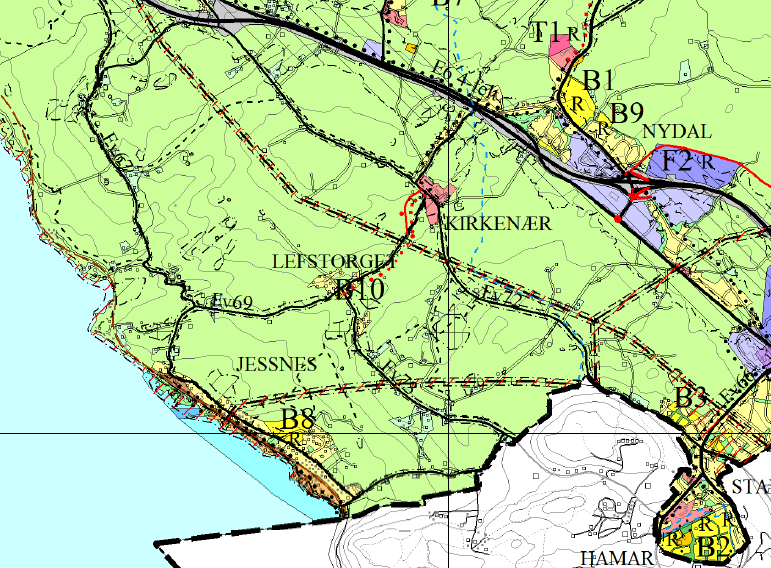 Figur 3-6: Kommuneplanens arealdel for Ringsaker kommune, utsnitt Jessnes 3.3 Kommunedelplaner Det foreligger flere kommunedelplaner i kommunene som berøres av denne kommunedelplanen.