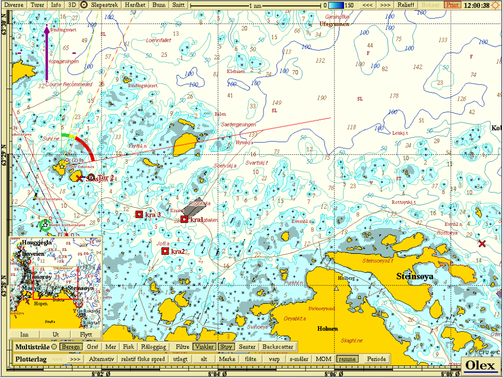 Figur 2.1: Oversiktskart over sjøområdet nord av Hopen.