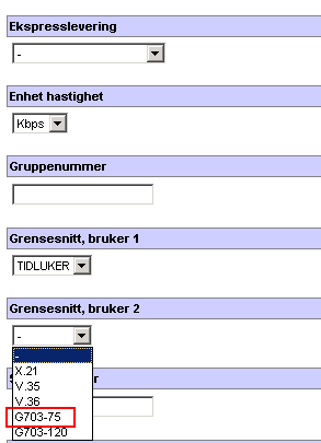 Diverse småendringer/feilrettinger i Jara NetBusiness 3/5 Nedtrekksfeltet Grensesnitt, bruker 2 på produktet