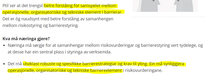 Norsk petroleumsregelverk Krav i Styringsforskriftens 5 Hovedprioritet