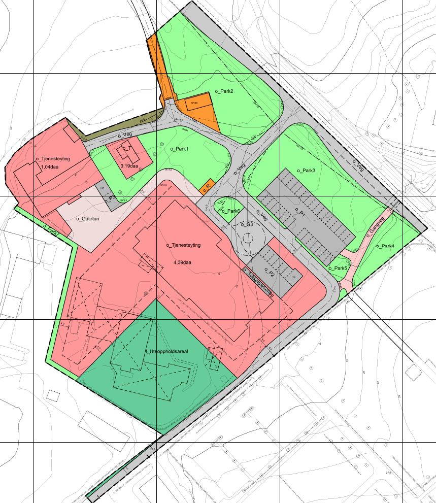 2.2 Planlagt tiltak Forslaget til reguleringsplan legger til rette for ny bygningsmasse for rusvern, og eksisterende