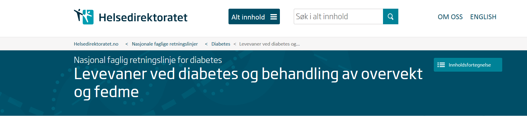 Anbefalte kostmønstre ved diabetes type 2: Tradisjonell middelhavskost Moderat