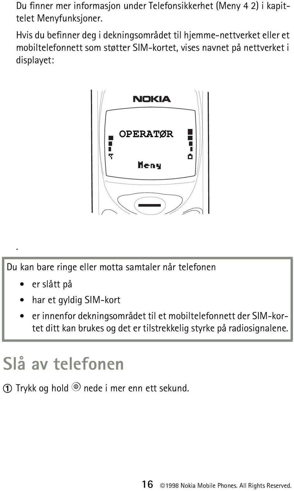 displayet: OPERATØR.