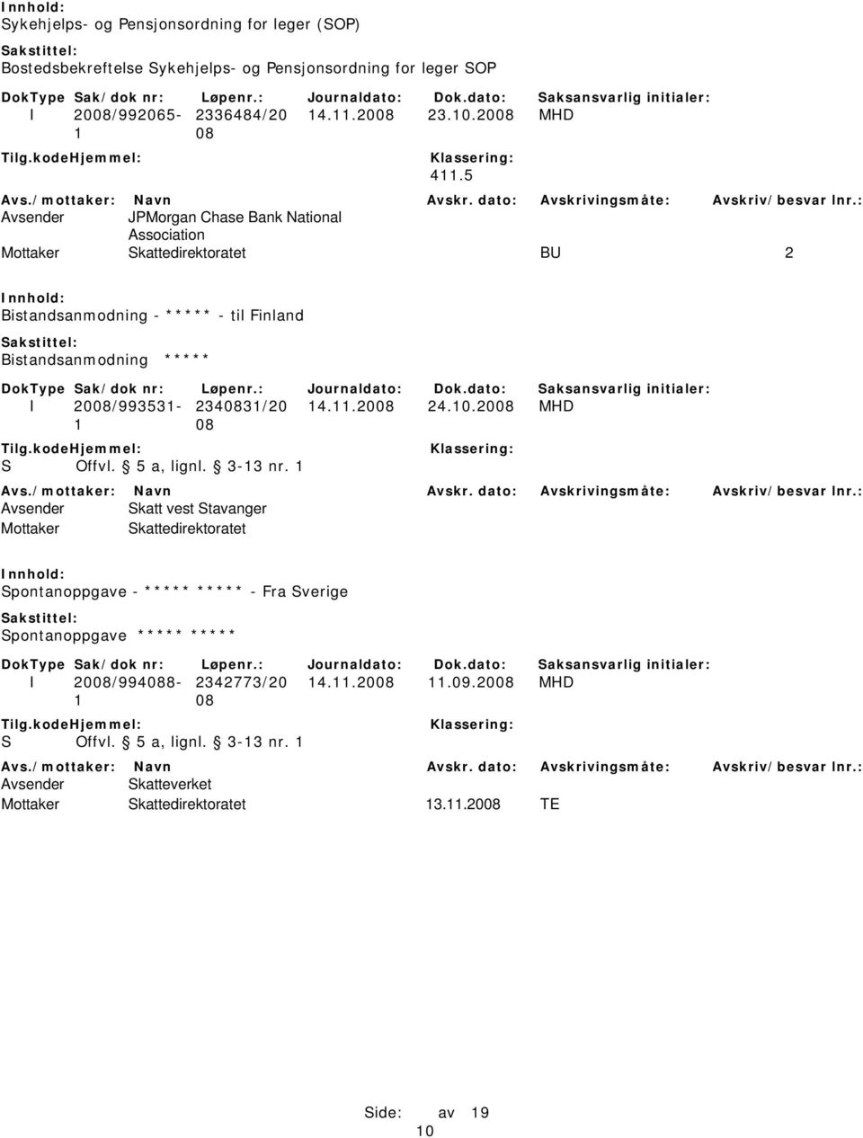 5 Avsender JPMorgan Chase Bank National Association BU 2 Bistandsanmodning - ***** - til Finland Bistandsanmodning ***** I