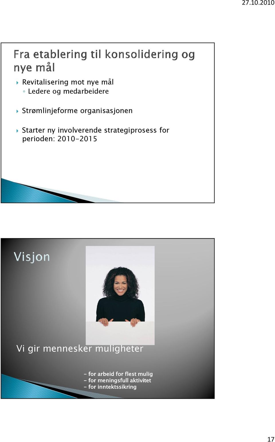 strategiprosess for perioden: 2010-2015 Vi gir mennesker