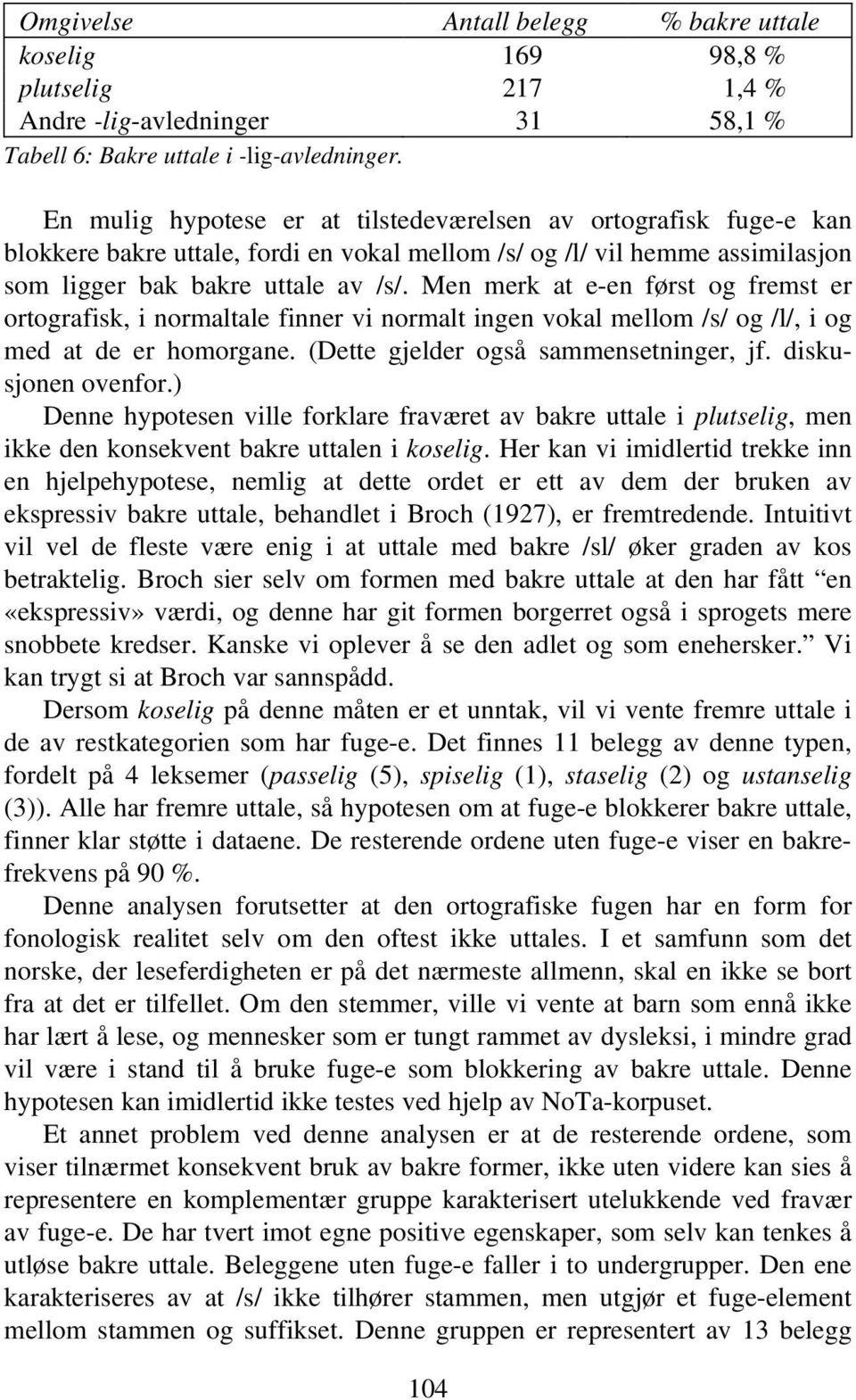 Men merk at e-en først og fremst er ortografisk, i normaltale finner vi normalt ingen vokal mellom /s/ og /l/, i og med at de er homorgane. (Dette gjelder også sammensetninger, jf.