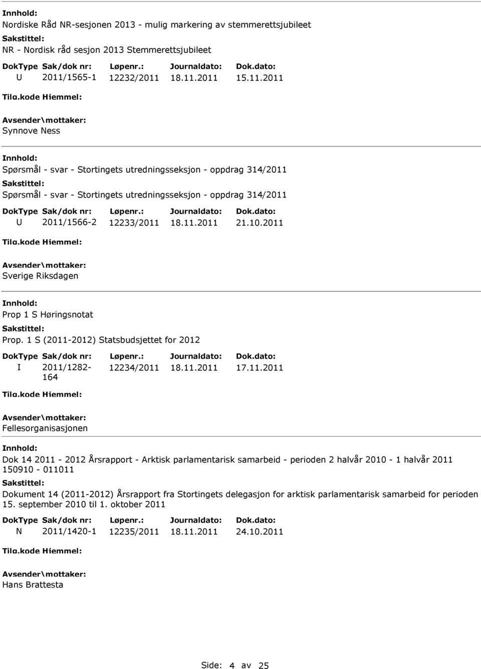 10.2011 Sverige Riksdagen Prop 1 S Høringsnotat Prop.