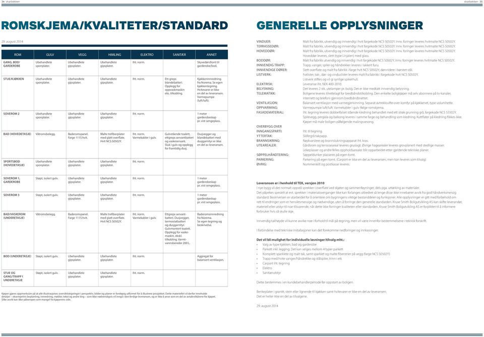 HOVEDDØR: Malt fra fabrikk, utvendig og innvendig i hvit fargekode NCS S0502Y. Innv. foringer leveres hvitmalte NCS S0502Y.