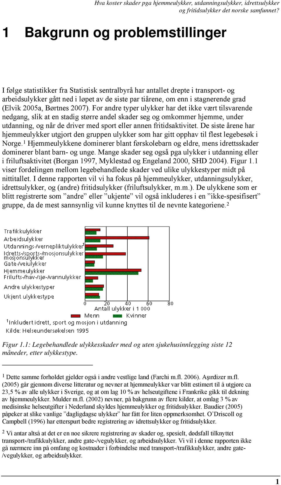 For andre typer ulykker har det ikke vært tilsvarende nedgang, slik at en stadig større andel r seg og omkommer hjemme, under utdanning, og når de driver med sport eller annen fritidsaktivitet.