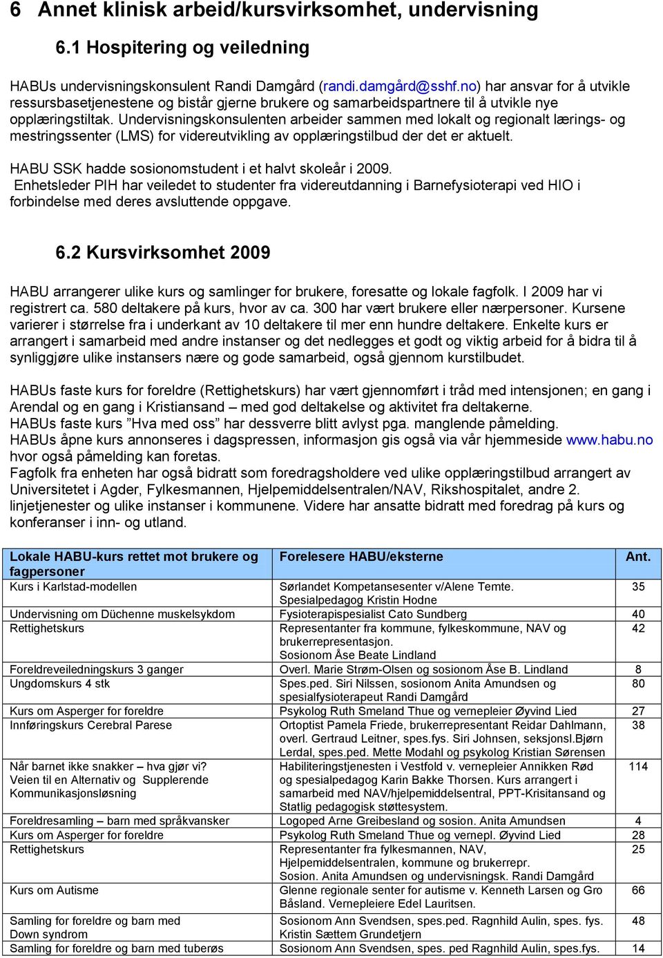 Undervisningskonsulenten arbeider sammen med lokalt og regionalt lærings- og mestringssenter (LMS) for videreutvikling av opplæringstilbud der det er aktuelt.