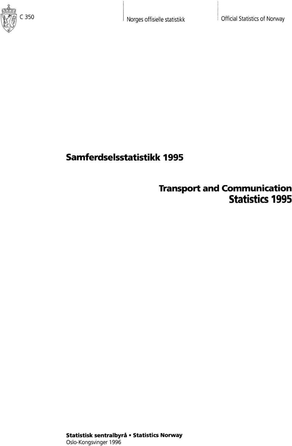 Transport and Communication Statistics 1995