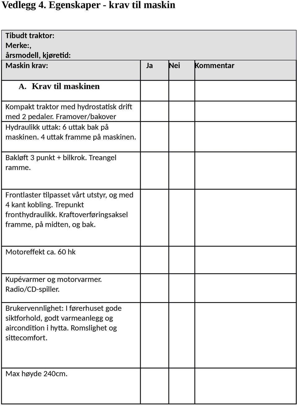 Bakløft 3 punkt + bilkrok. Treangel ramme. Frontlaster tilpasset vårt utstyr, og med 4 kant kobling. Trepunkt fronthydraulikk.