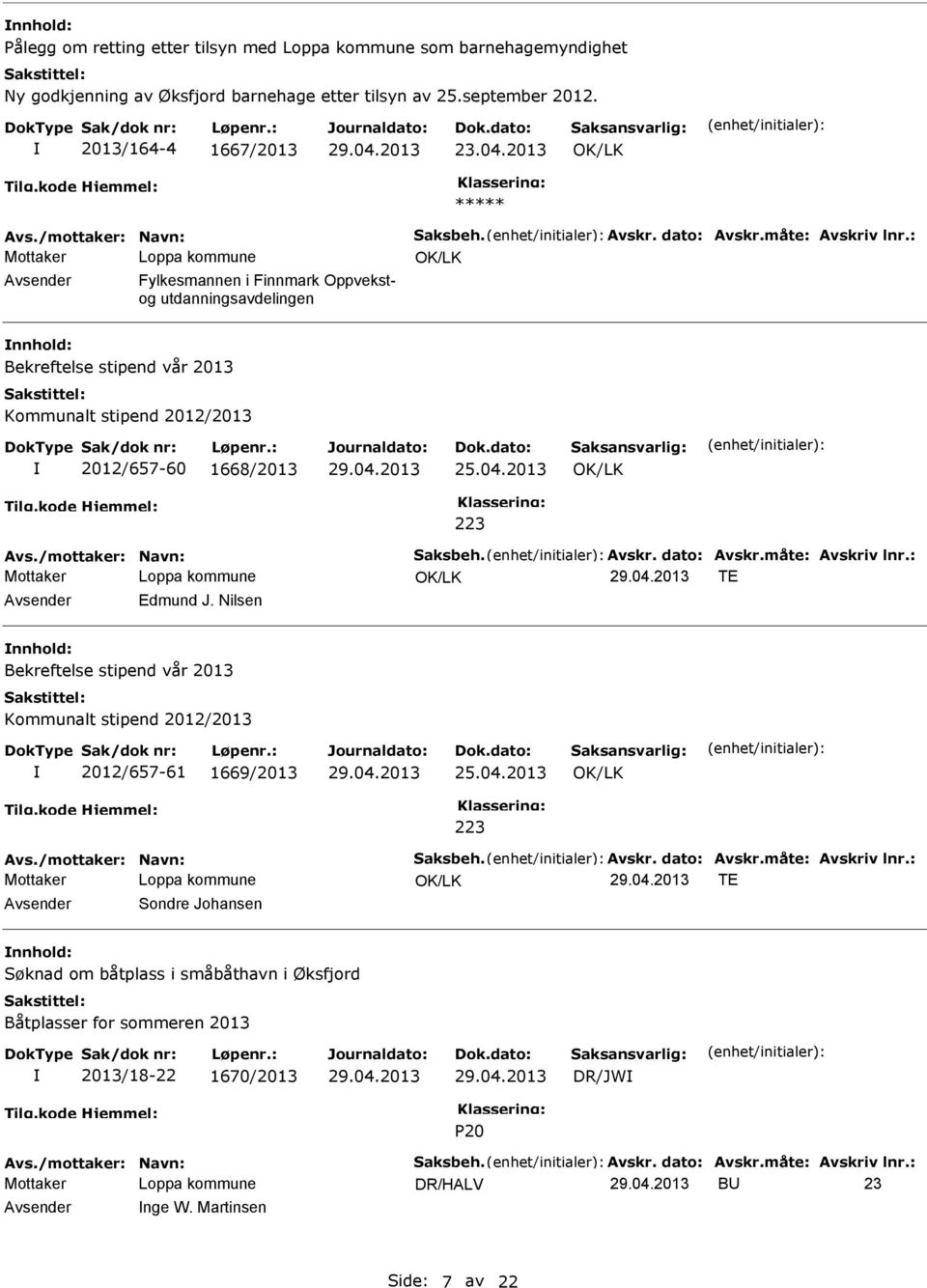 2013 Fylkesmannen i Finnmark Oppvekstog utdanningsavdelingen nnhold: Bekreftelse stipend vår 2013 Kommunalt stipend 2012/2013 2012/657-60 1668/2013 25.04.