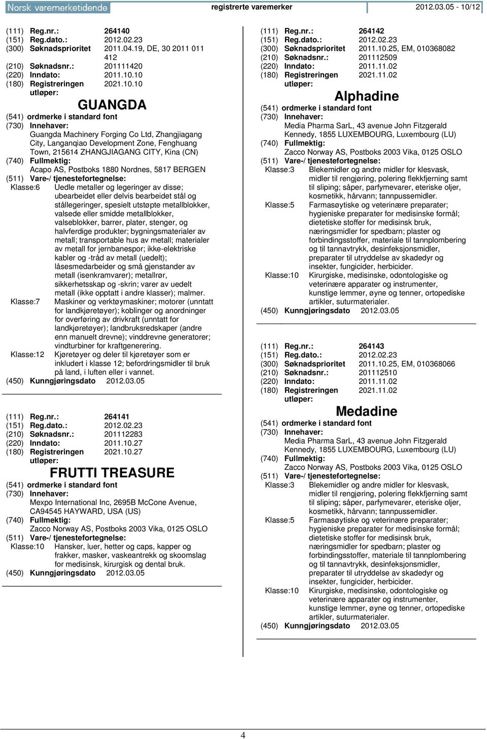 1880 Nordnes, 5817 BERGEN Klasse:6 Klasse:7 Klasse:12 Uedle metaller og legeringer av disse; ubearbeidet eller delvis bearbeidet stål og stållegeringer, spesielt utstøpte metallblokker, valsede eller