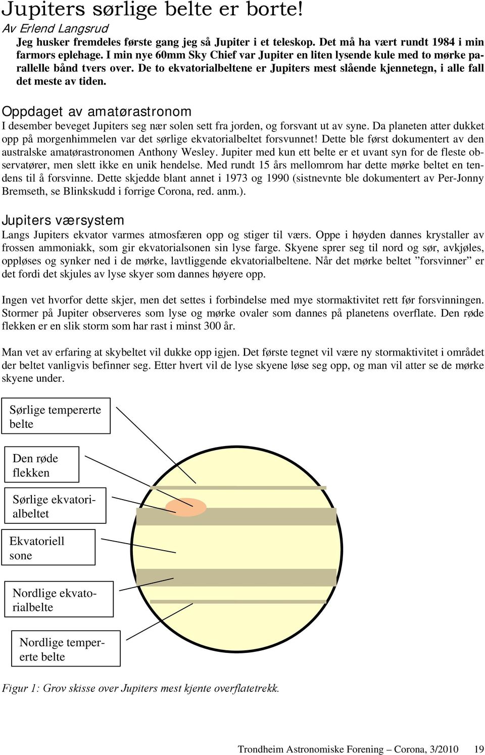 Oppdaget av amatørastronom I desember beveget Jupiters seg nær solen sett fra jorden, og forsvant ut av syne.