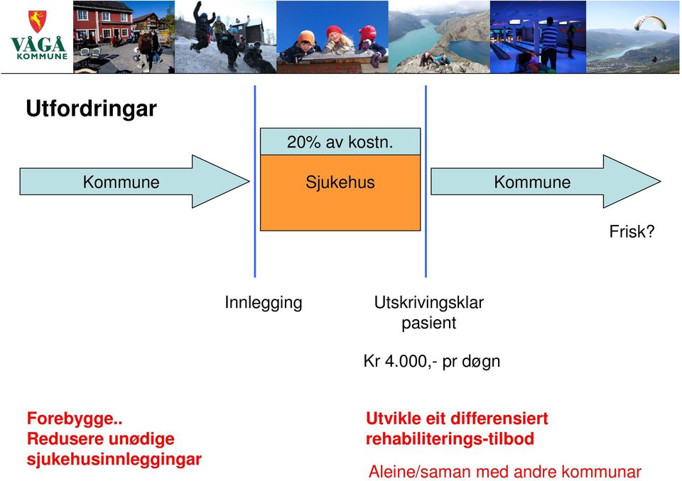 000,- pr døgn Forebygge.