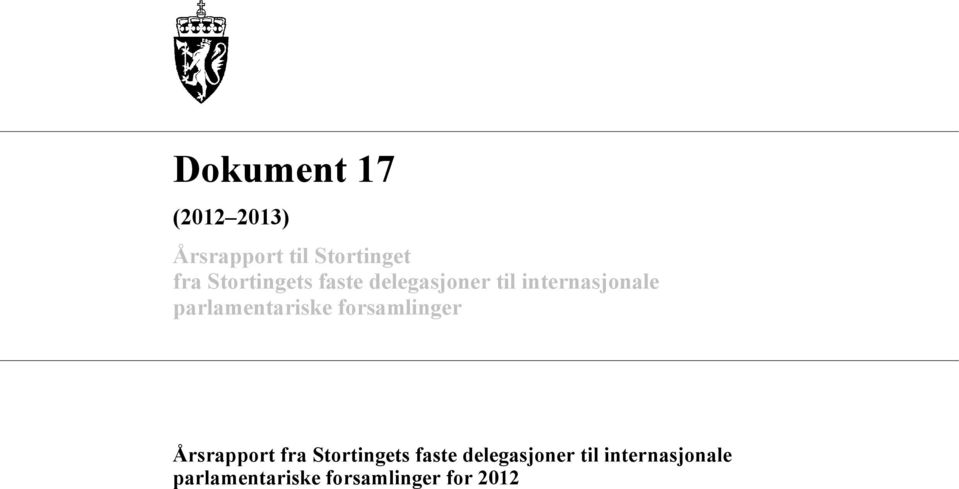 parlamentariske forsamlinger Årsrapport fra 