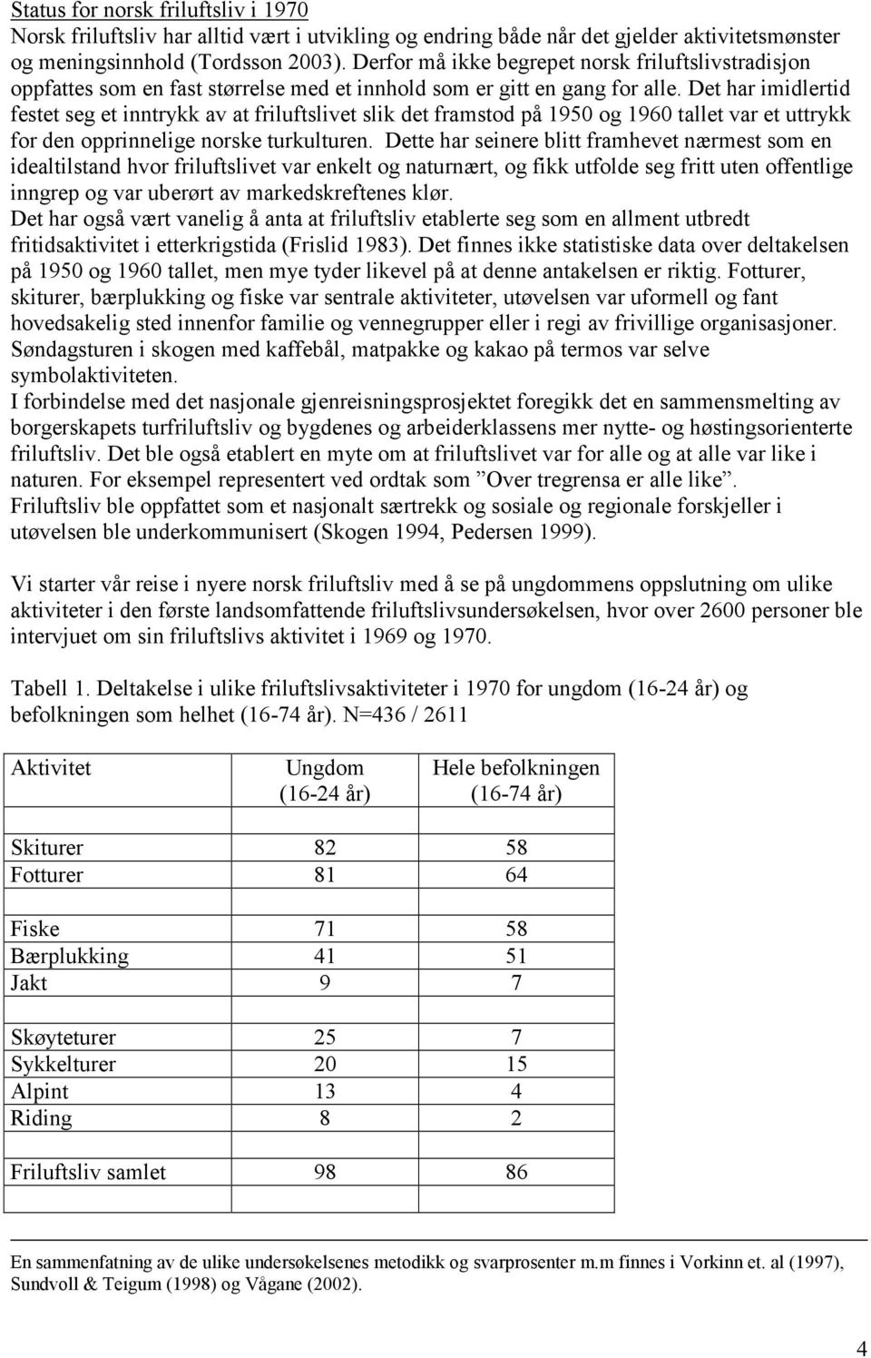 Det har imidlertid festet seg et inntrykk av at friluftslivet slik det framstod på 1950 og 1960 tallet var et uttrykk for den opprinnelige norske turkulturen.