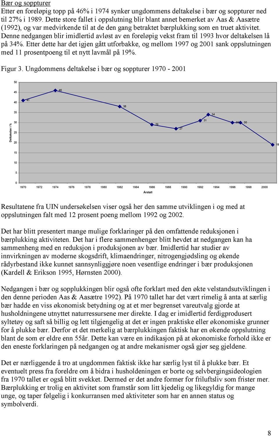 Denne nedgangen blir imidlertid avløst av en foreløpig vekst fram til 1993 hvor deltakelsen lå på 34%.