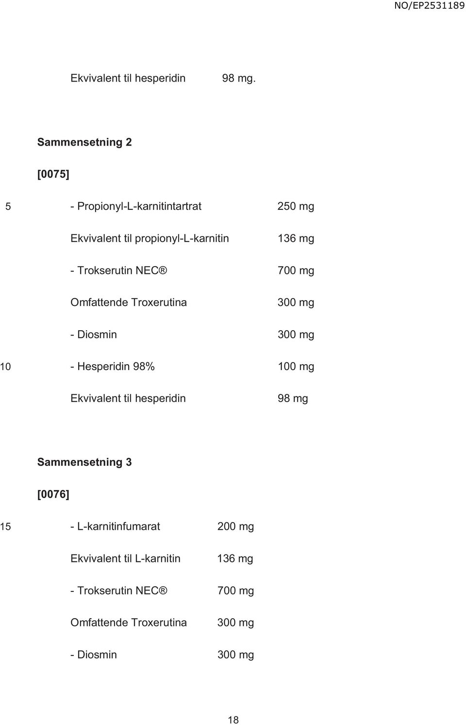 Trokserutin NEC 700 mg Omfattende Troxerutina 300 mg - Diosmin 300 mg - Hesperidin 98% 0 mg Ekvivalent