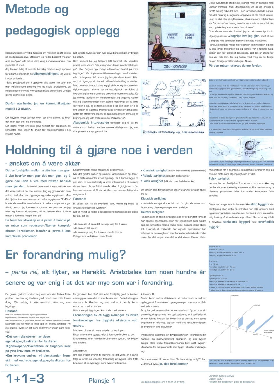 pratet fritt i vei om alle muligheter denne problemstillingen Jeg forstod tidlig at det ville bli viktig med et slags apparat gir, eller tegnet opp mulige alternativer basert på mine for å kunne