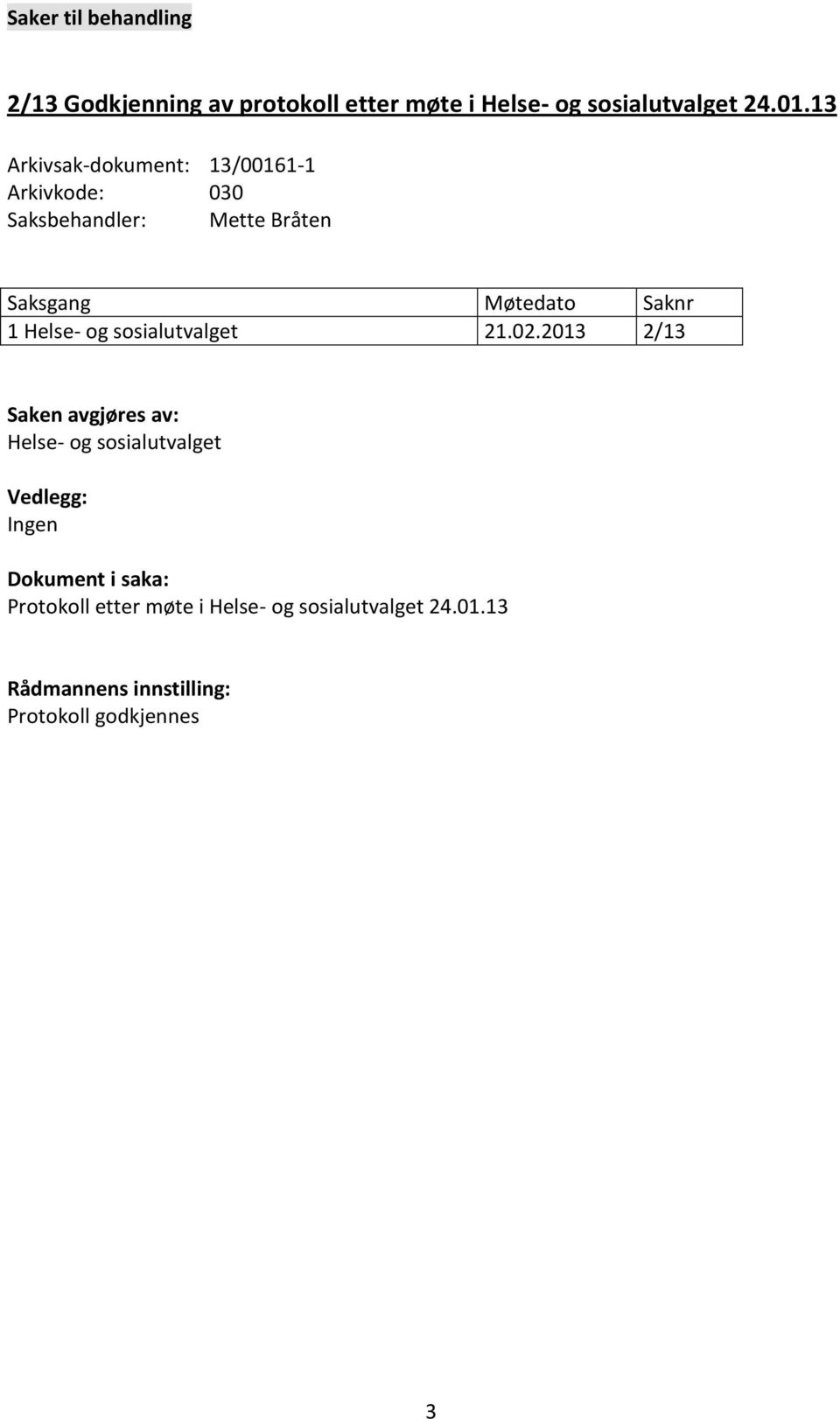 Helse- og sosialutvalget 21.02.