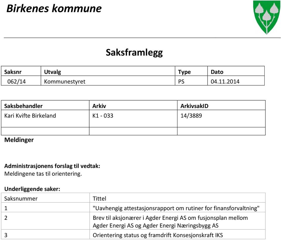 Meldingene tas til orientering.