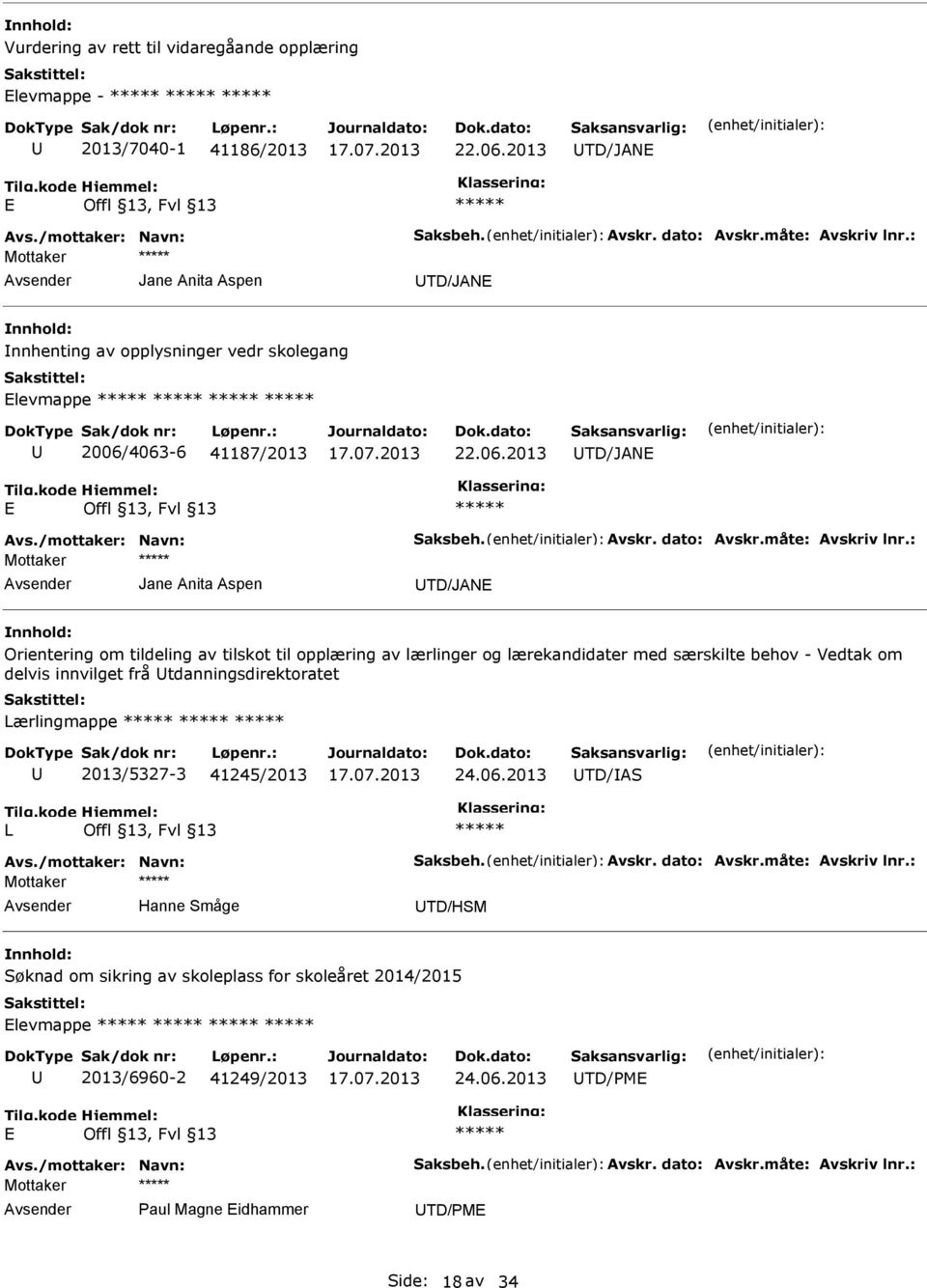 4063-6 41187/2013 22.06.2013 TD/JAN Jane Anita Aspen TD/JAN Orientering om tildeling av tilskot til opplæring av lærlinger og lærekandidater med