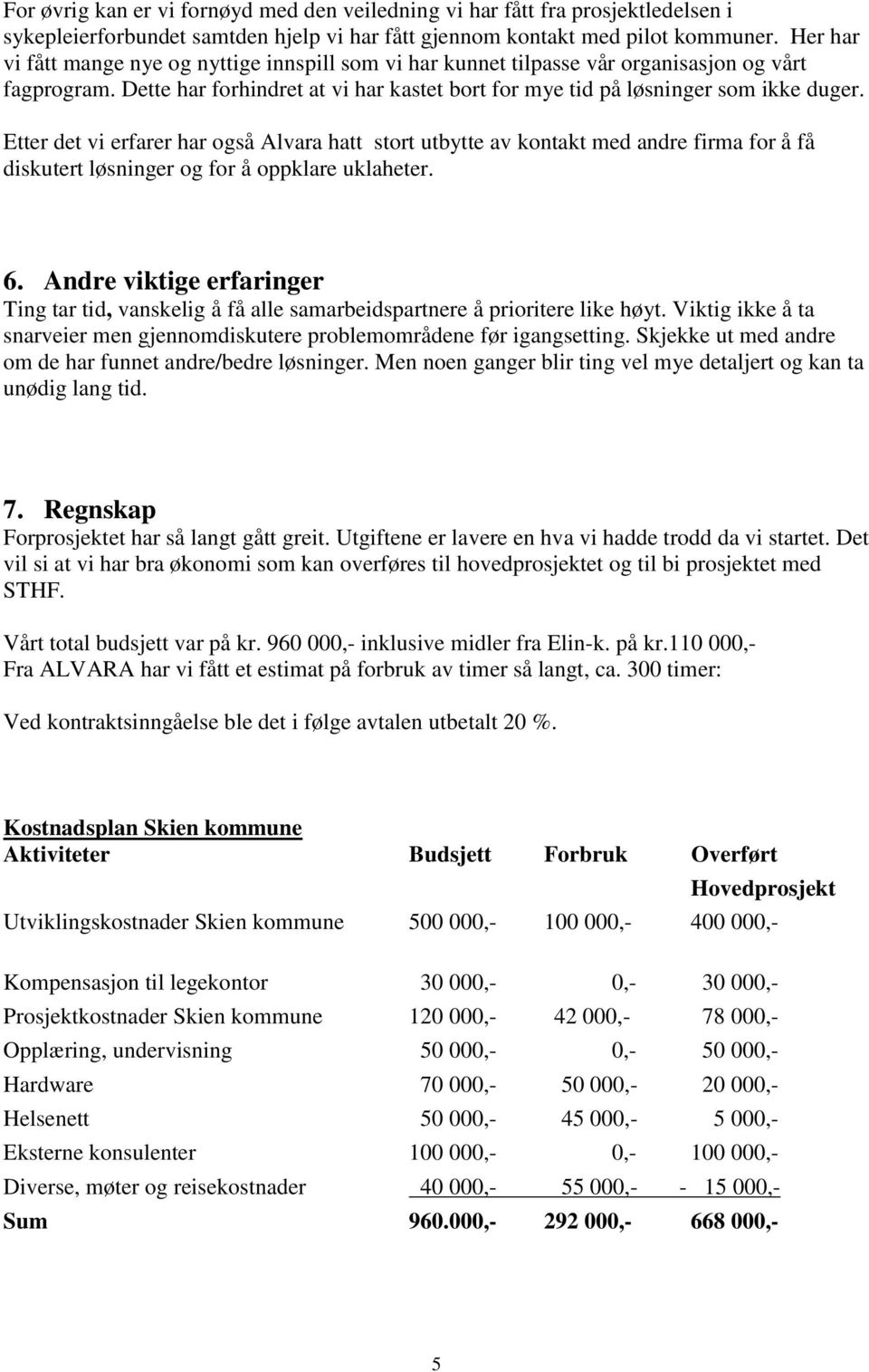 Etter det vi erfarer har også Alvara hatt stort utbytte av kontakt med andre firma for å få diskutert løsninger og for å oppklare uklaheter. 6.