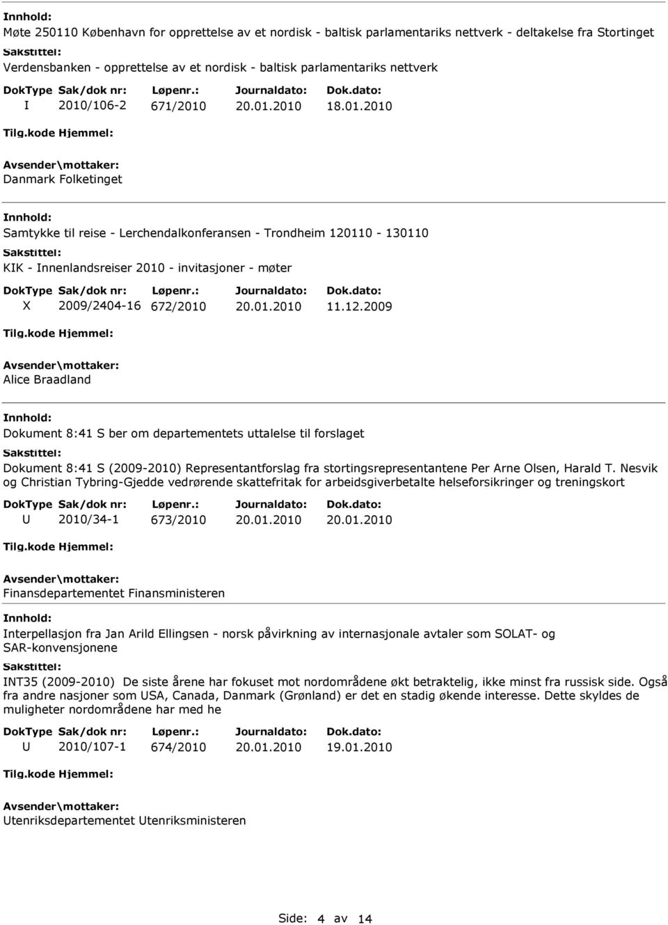 110-130110 KK - nnenlandsreiser 2010 - invitasjoner - møter 2009/2404-16 672/2010 11.12.