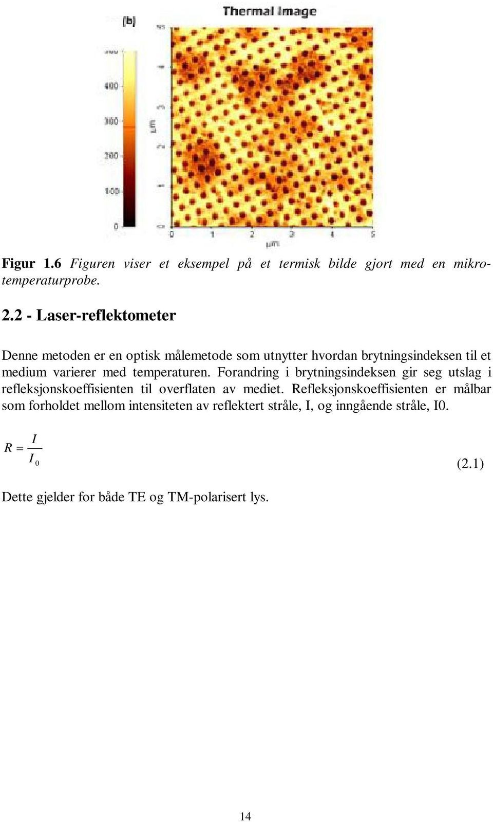 temperaturen. Forandring i brytningsindeksen gir seg utslag i refleksjonskoeffisienten til overflaten av mediet.