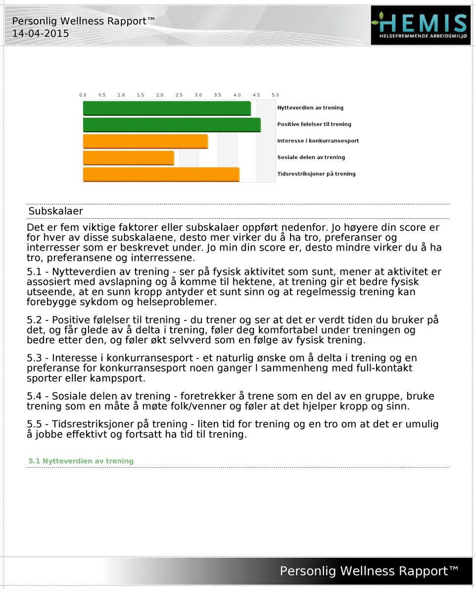 Jo min din score er, desto mindre virker du å ha tro, preferansene og interressene. 5.