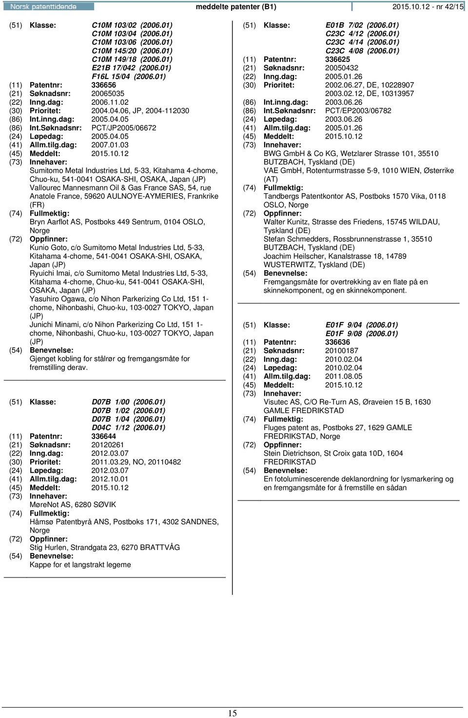 Søknadsnr: PCT/JP2005/06672 (24) Løpedag: 2005.04.05 (41) Allm.tilg.dag: 2007.01.